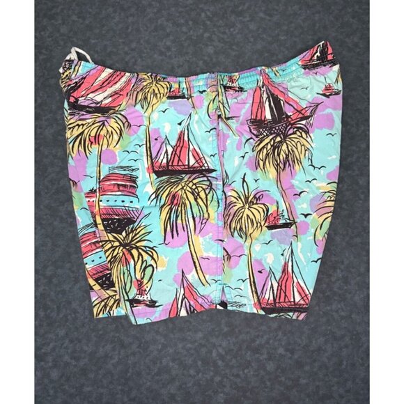 Island Life by Catalina Pattern Swim Shorts - Sz M with Liner - Picture 4 of 6